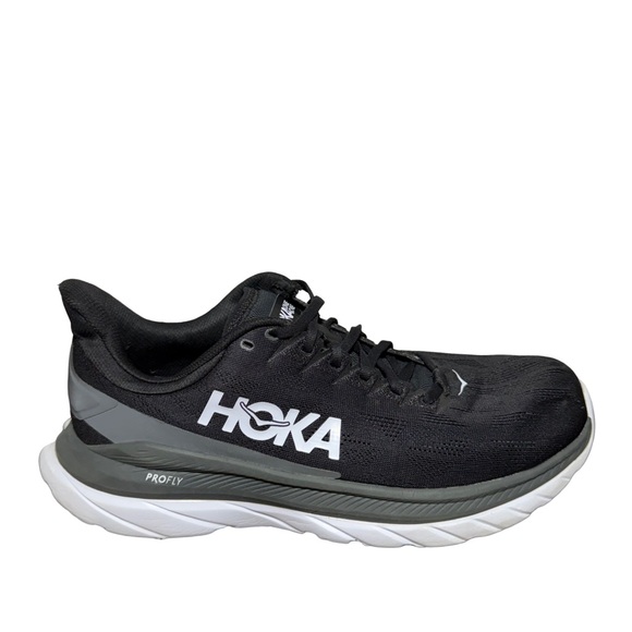 Hoka Mach 4 Black and White Athletic Shoes size 10.5D